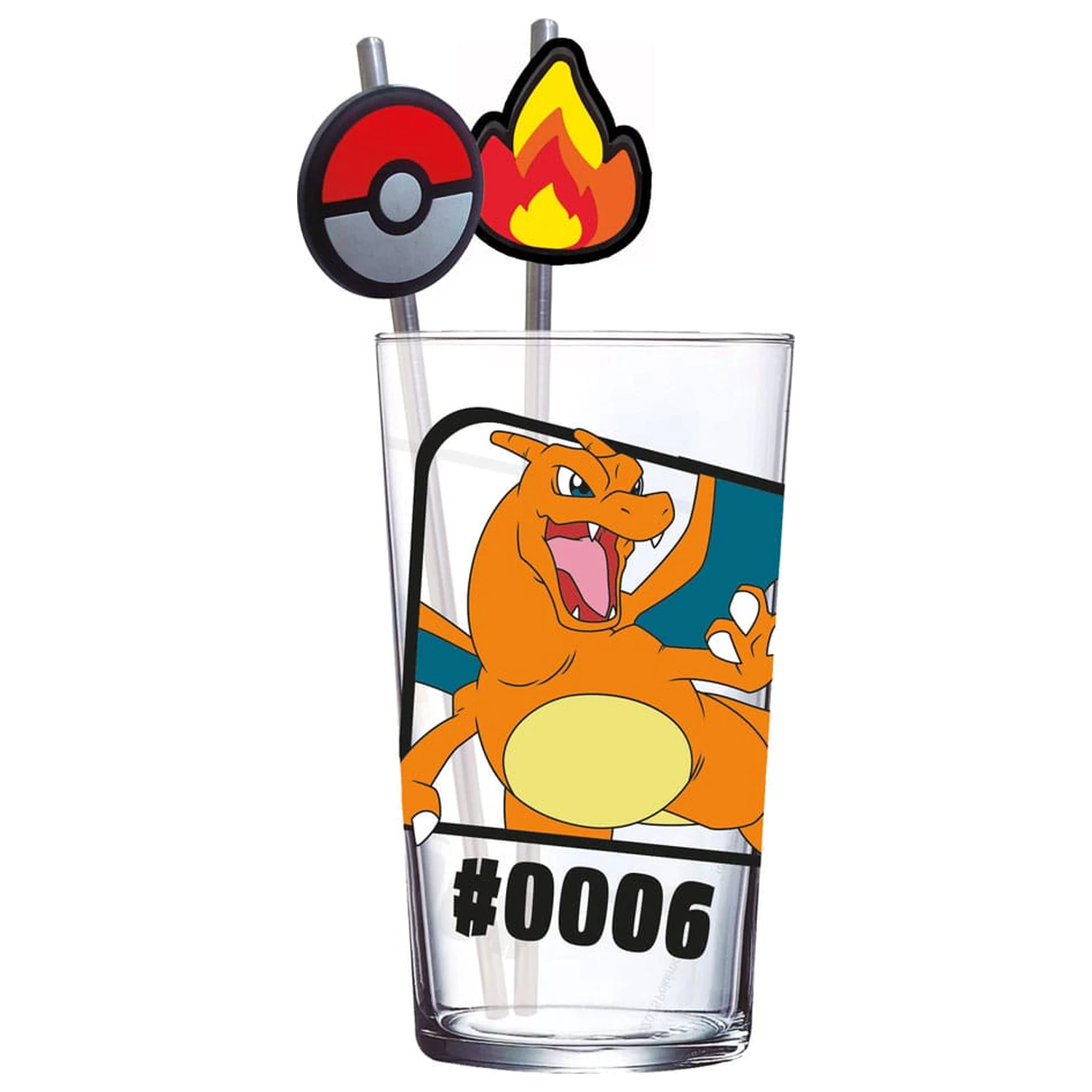 Pokémon Pahar de Sticlă cu Paie Charizard 480 ml poza produsului