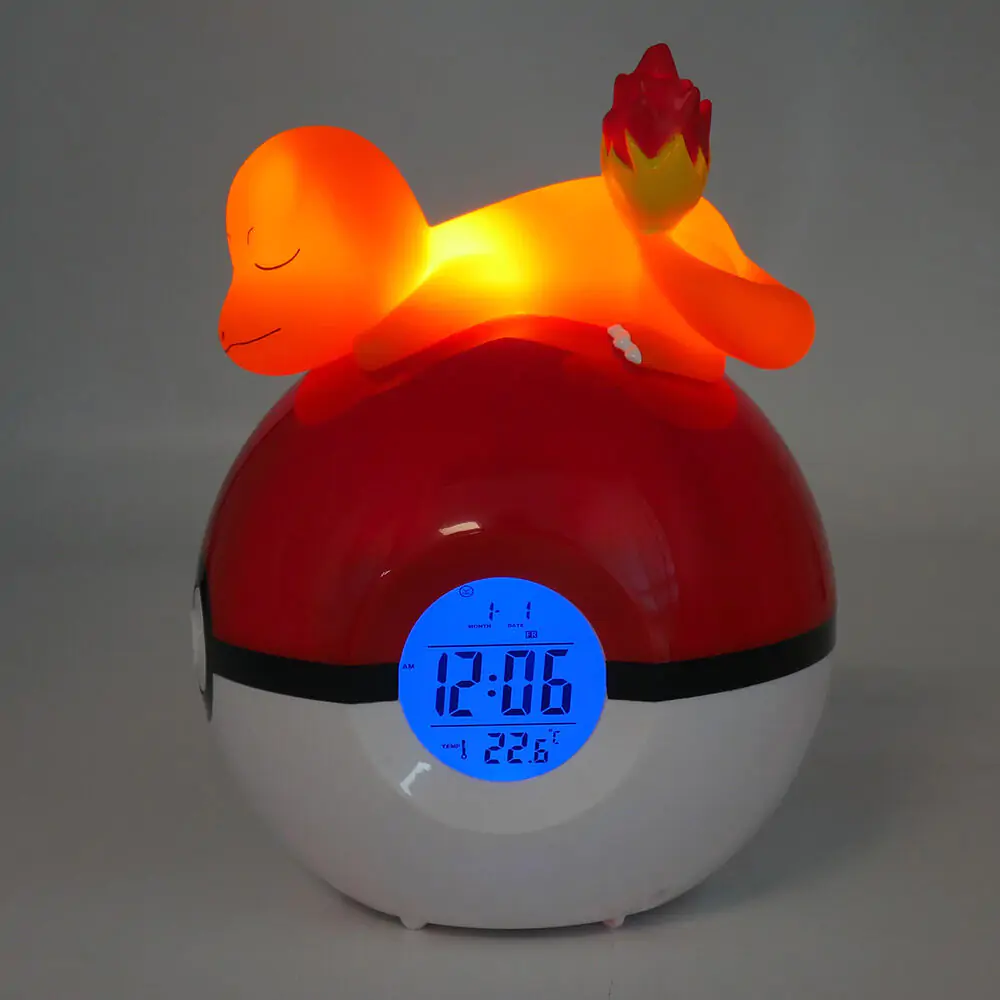 Ceas deșteptător Pokémon Pokeball cu lumină Charmander 18 cm poza produsului