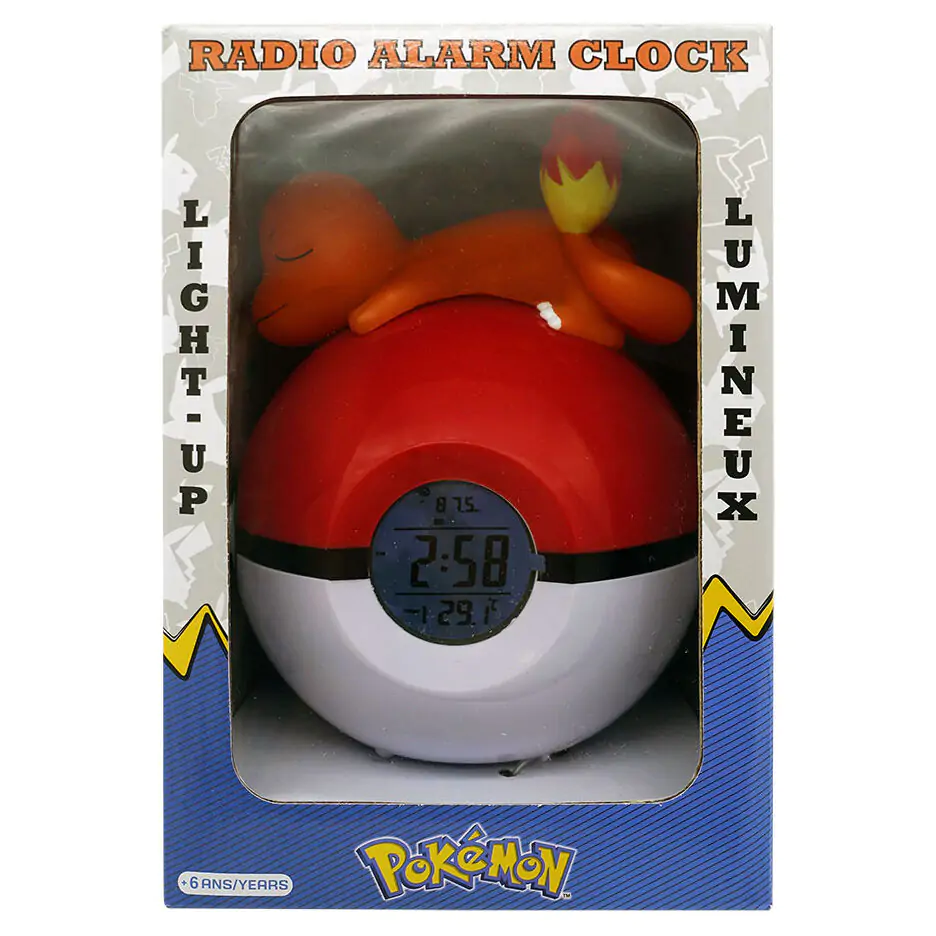 Ceas deșteptător Pokémon Pokeball cu lumină Charmander 18 cm poza produsului