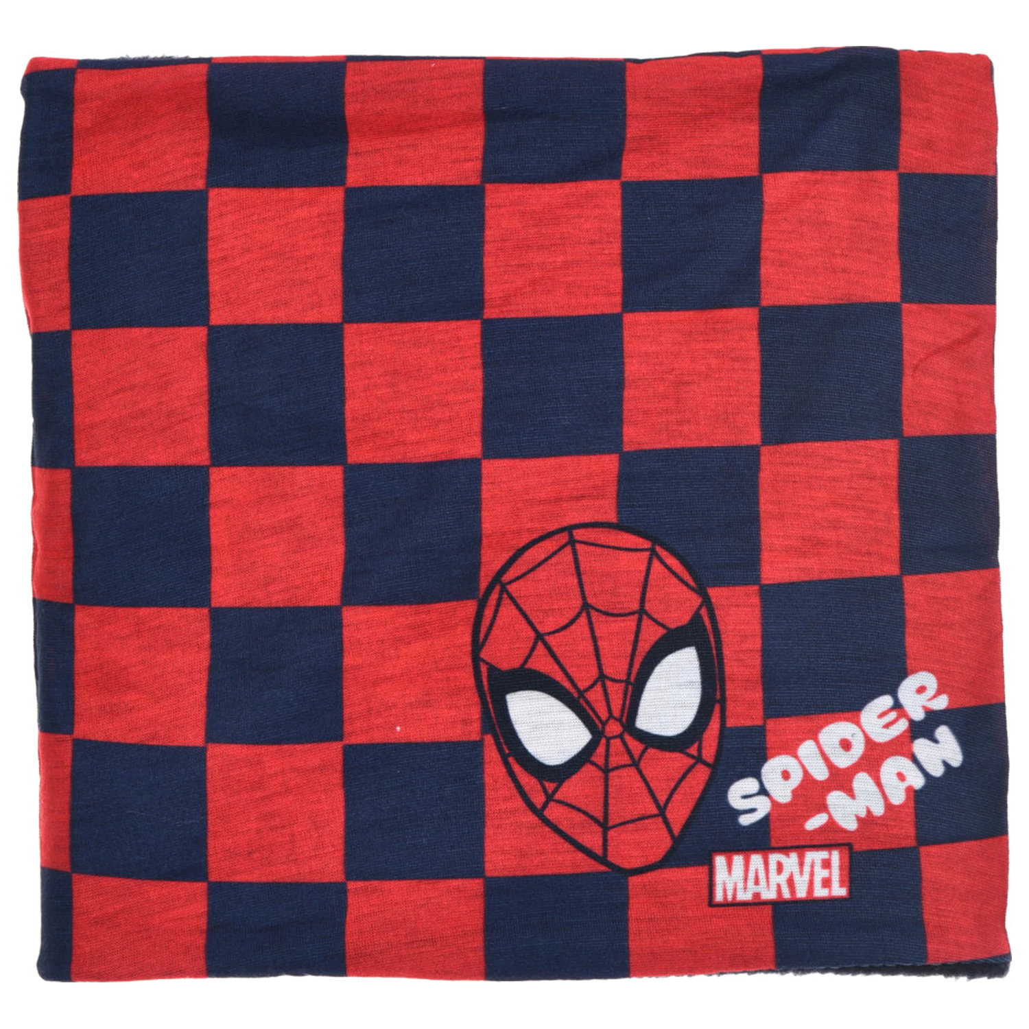 Spiderman eșarfă, guler tip cagulă pentru copii, cu model în carouri poza produsului