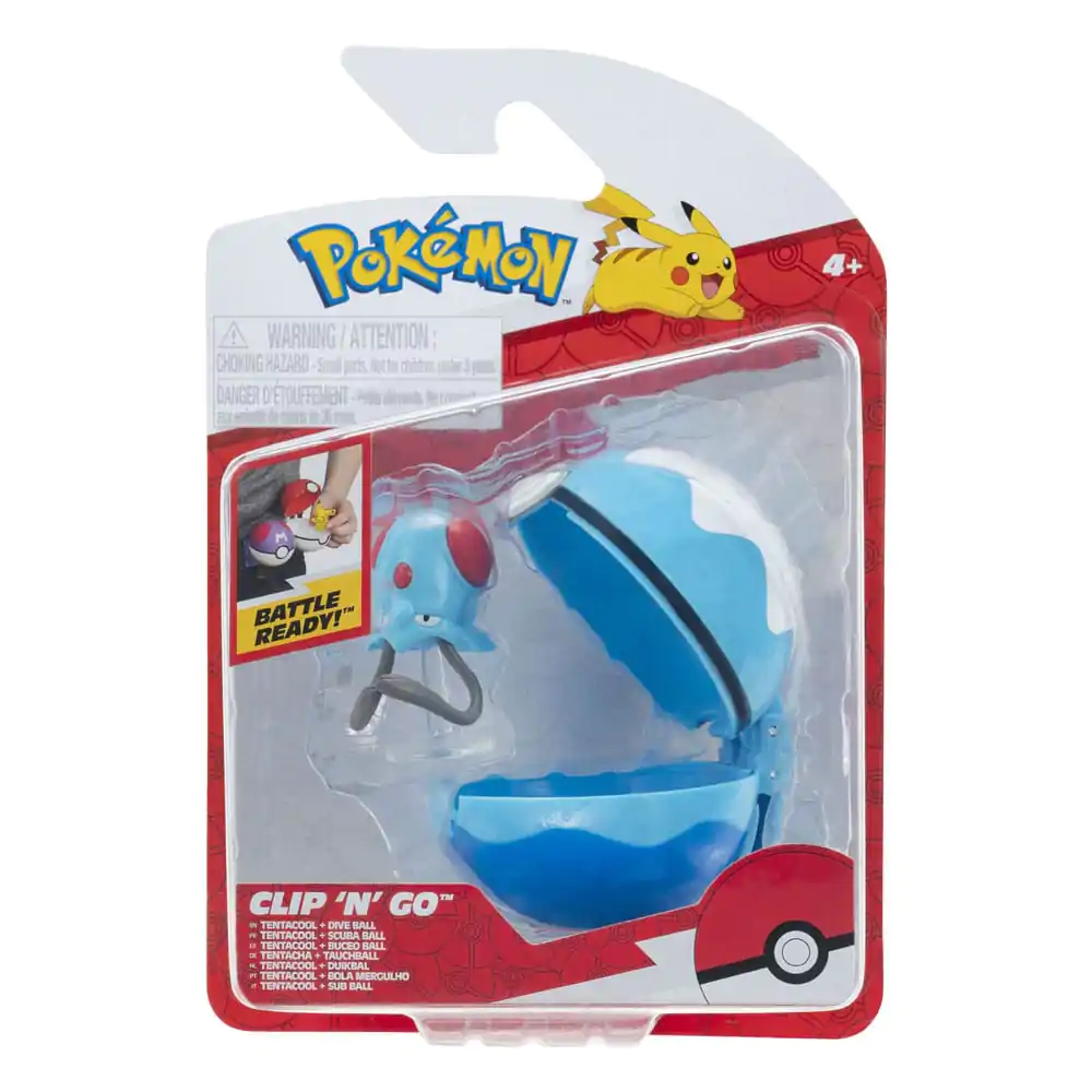 Pokémon Clip'n'Go Poké Balls Tentacool & Minge Scufundare poza produsului