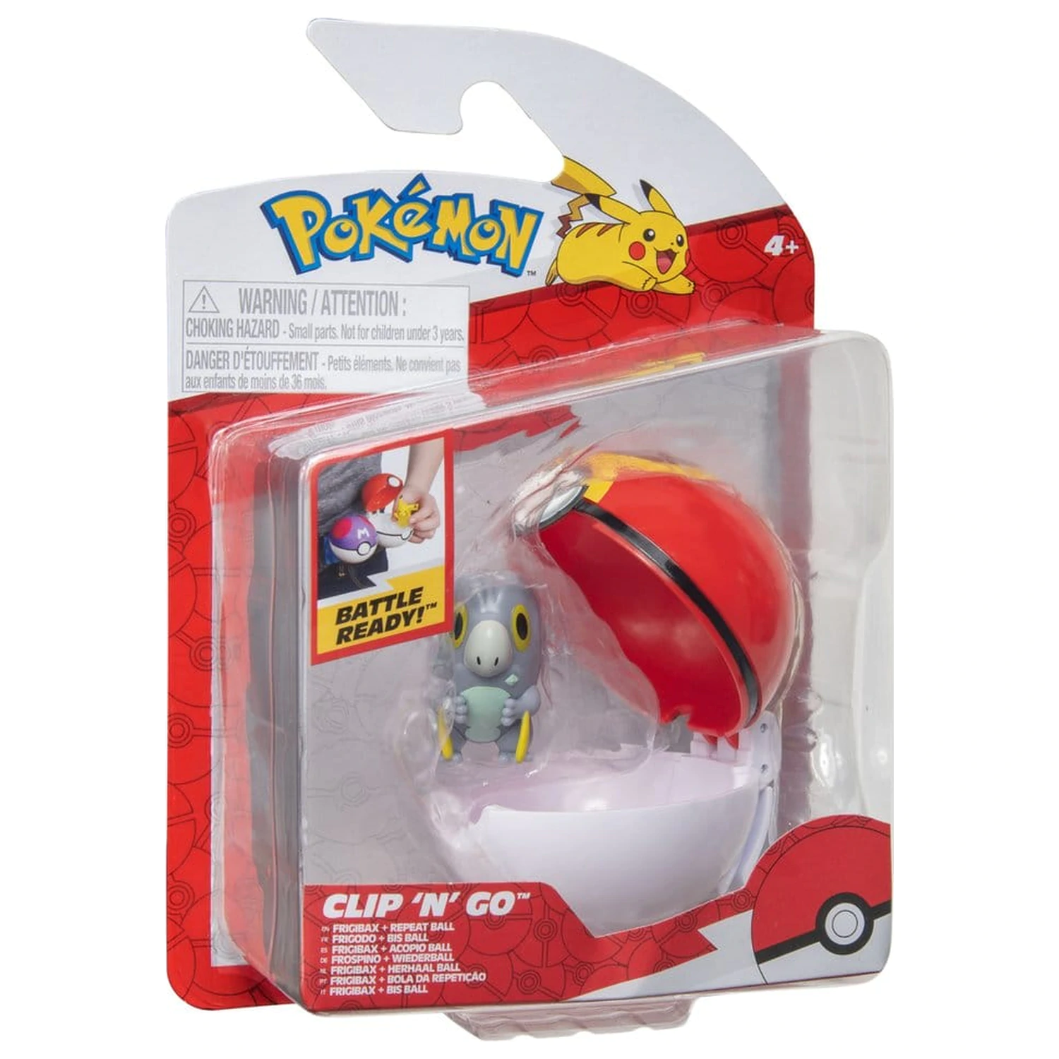 Pokémon Clip 'n' Go Action Figure Wave 21 Frigibax & Repeat Ball poza produsului