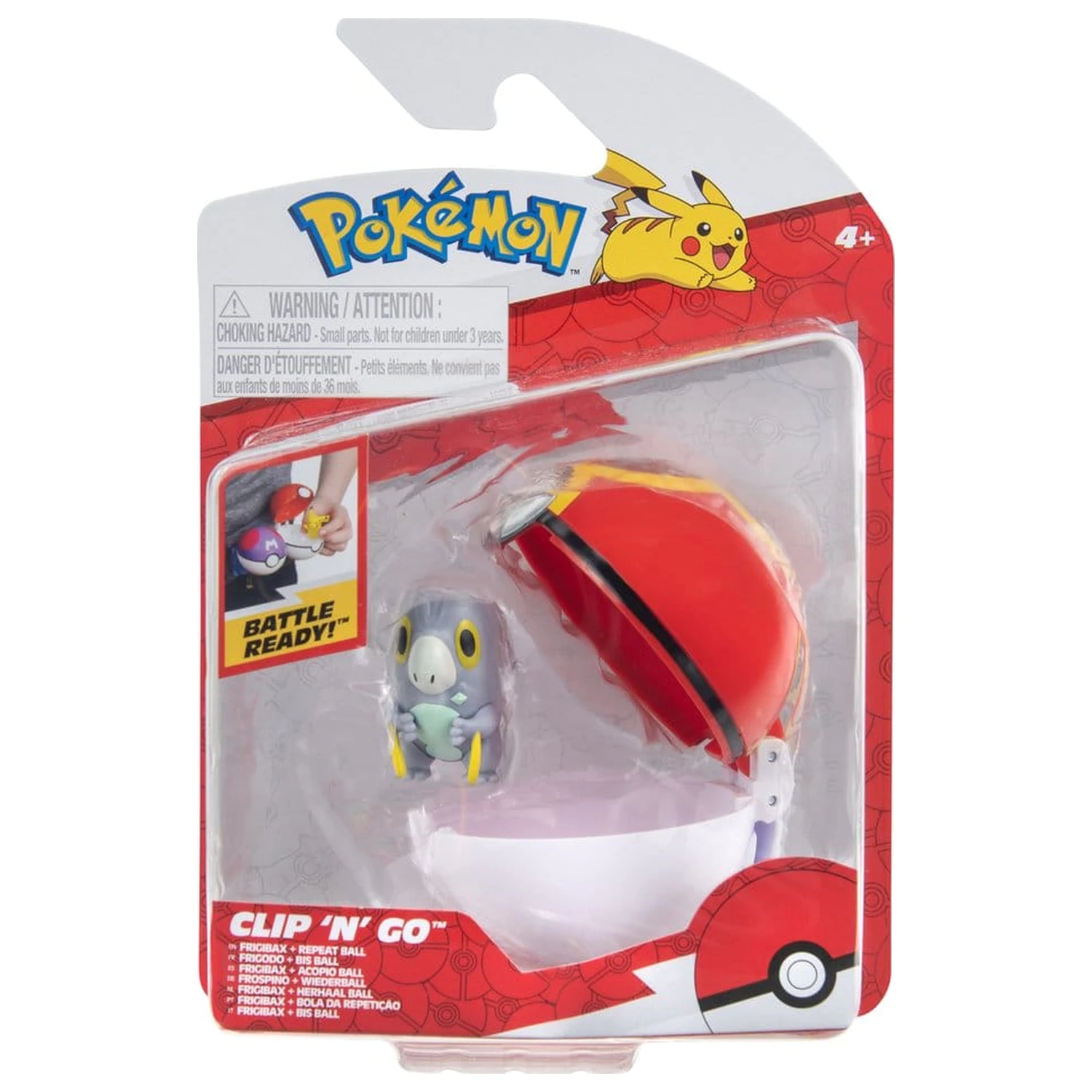 Pokémon Clip 'n' Go Action Figure Wave 21 Frigibax & Repeat Ball poza produsului