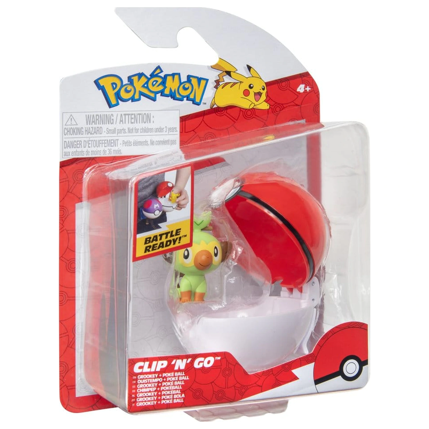 Pokémon Clip 'n' Go Figurina de actiune Wave 21 Grookey si Poké Ball poza produsului