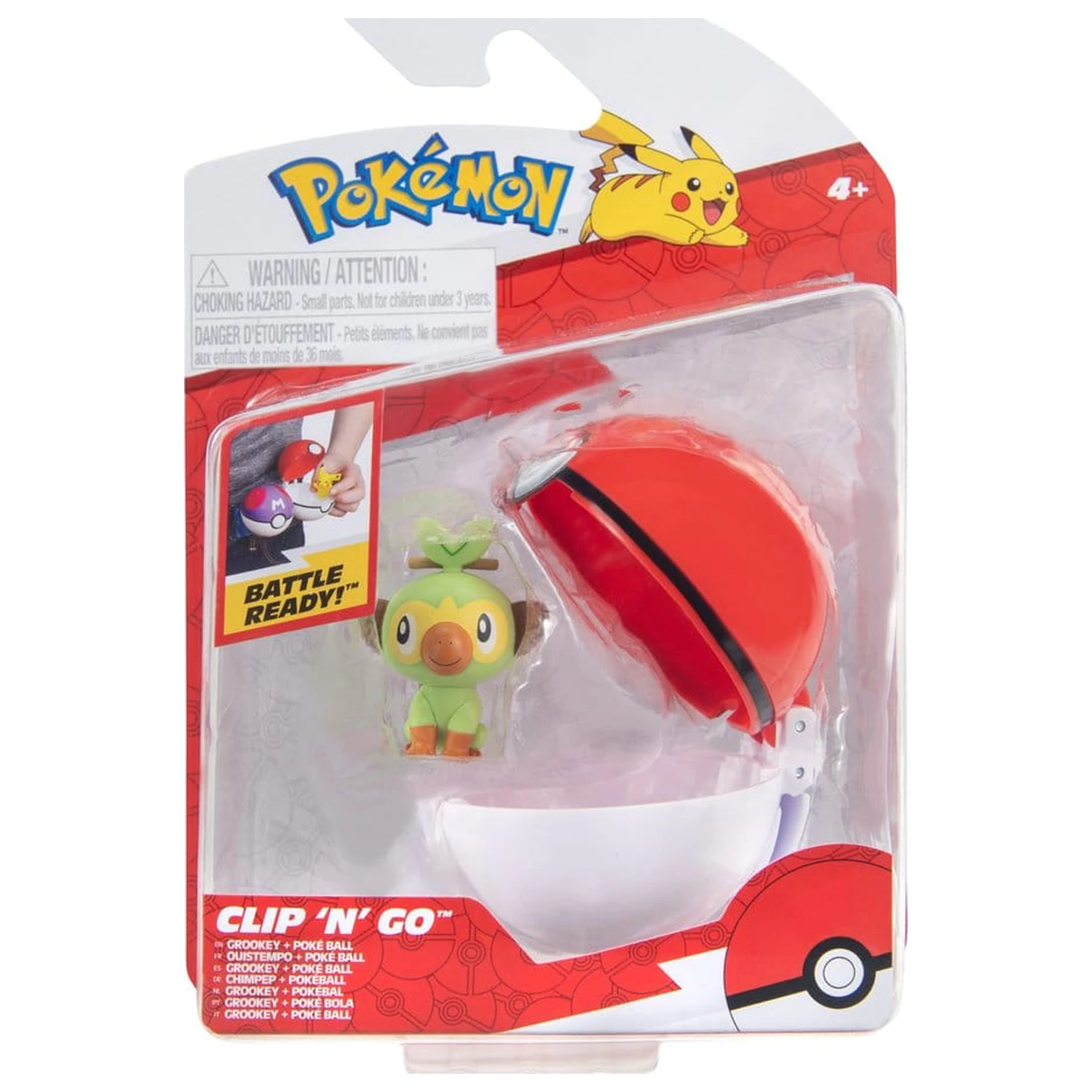 Pokémon Clip 'n' Go Figurina de actiune Wave 21 Grookey si Poké Ball poza produsului