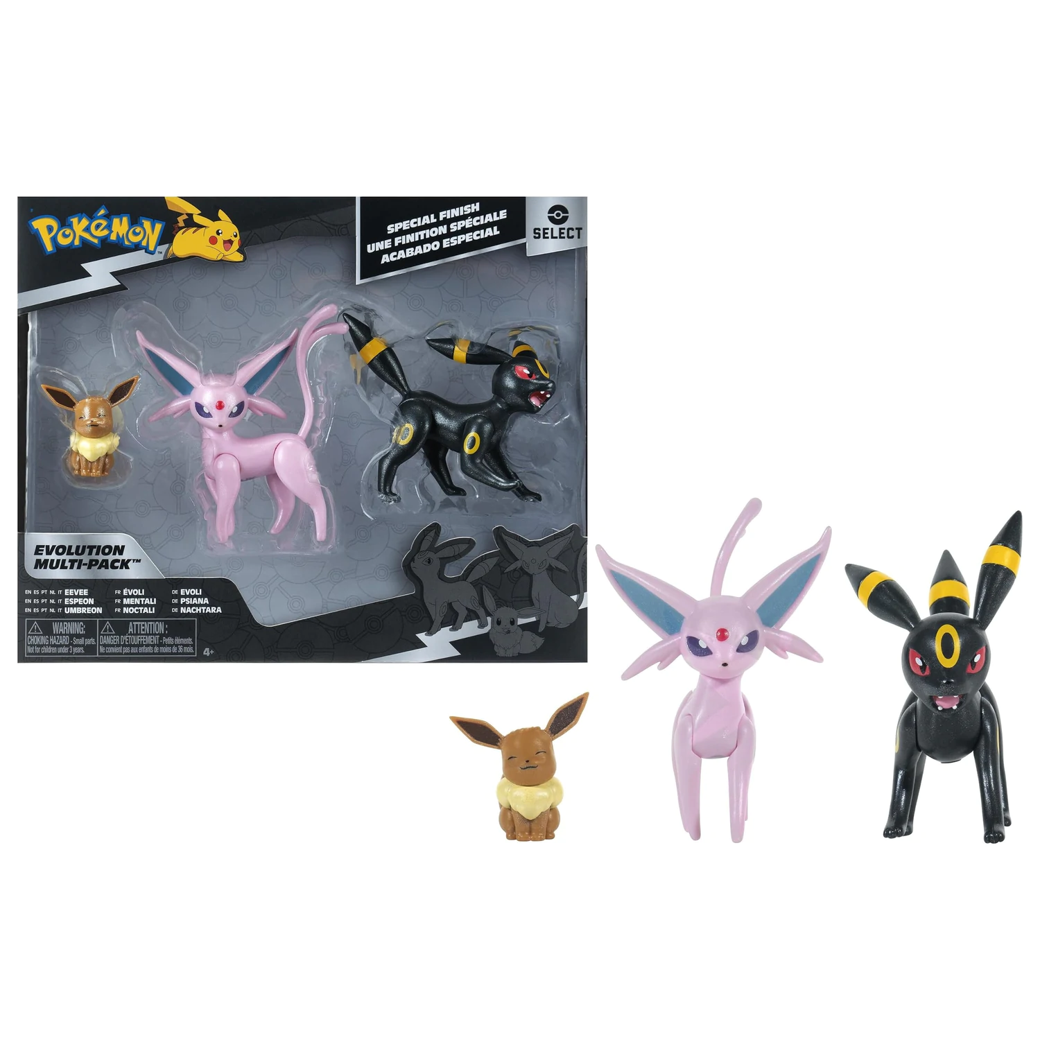 Pokémon Eevee, Espeon & Umbreon Multipack Special Finish set de figurine poza produsului