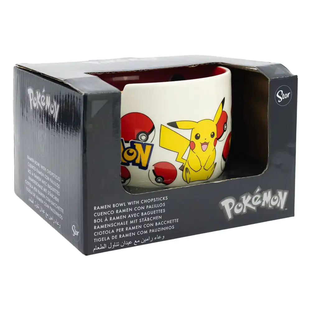 Bol de ramen Pokémon cu bețișoare de față poza produsului