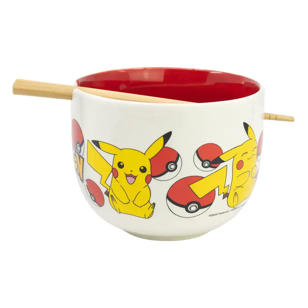 Bol de ramen Pokémon cu bețișoare de față poza produsului