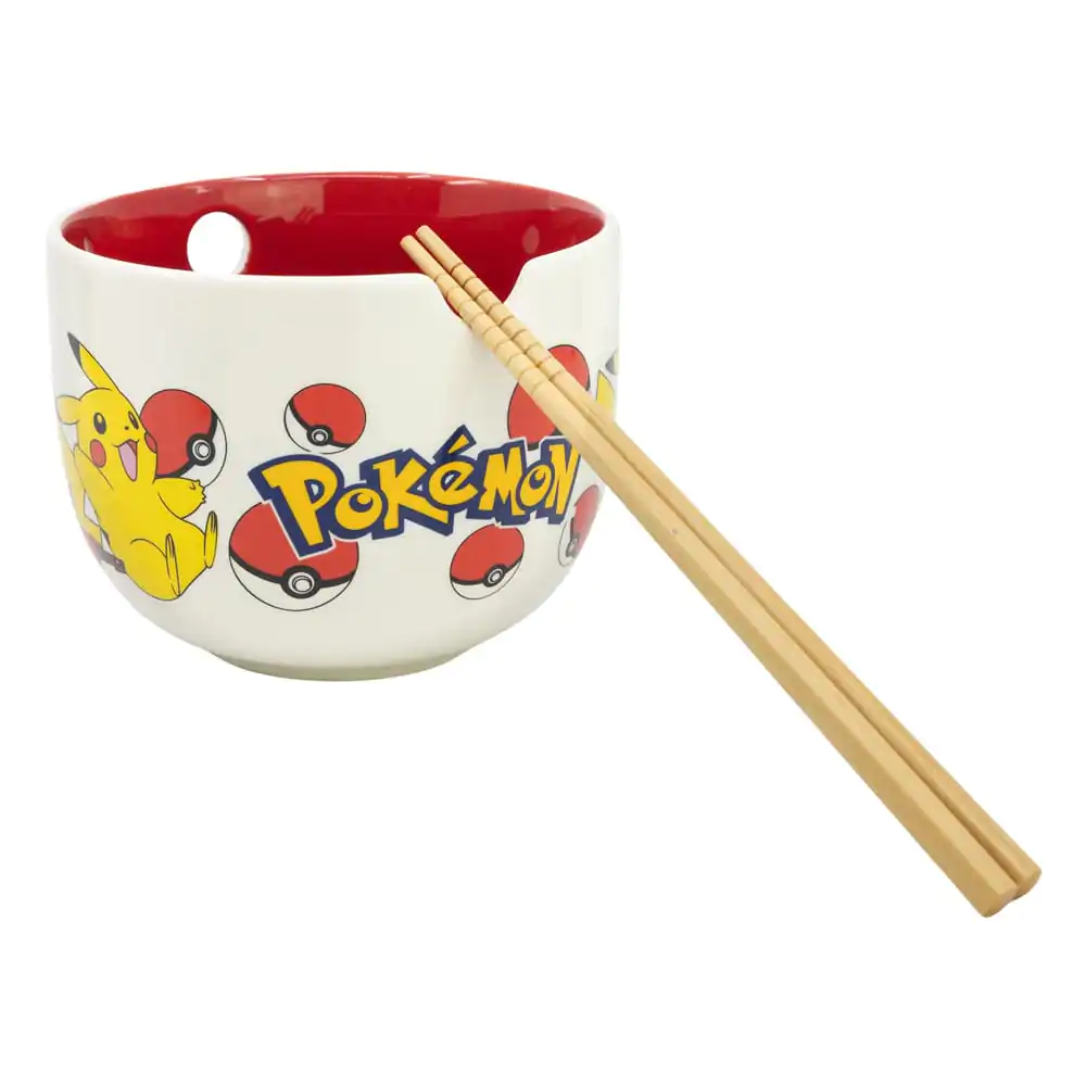 Bol de ramen Pokémon cu bețișoare de față poza produsului