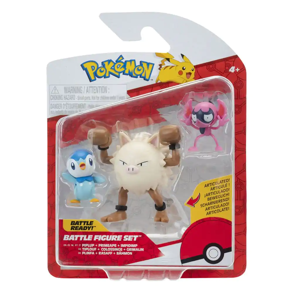 Set figurine de luptă Pokémon First Partner, set de 3 figurine Impidimp, Piplup & Primape poza produsului