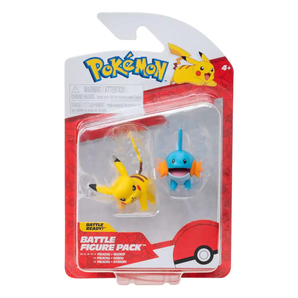 Pokémon First Partner Battle Set Figurine 2-Piese Mudkip & Pikachu #4 poza produsului
