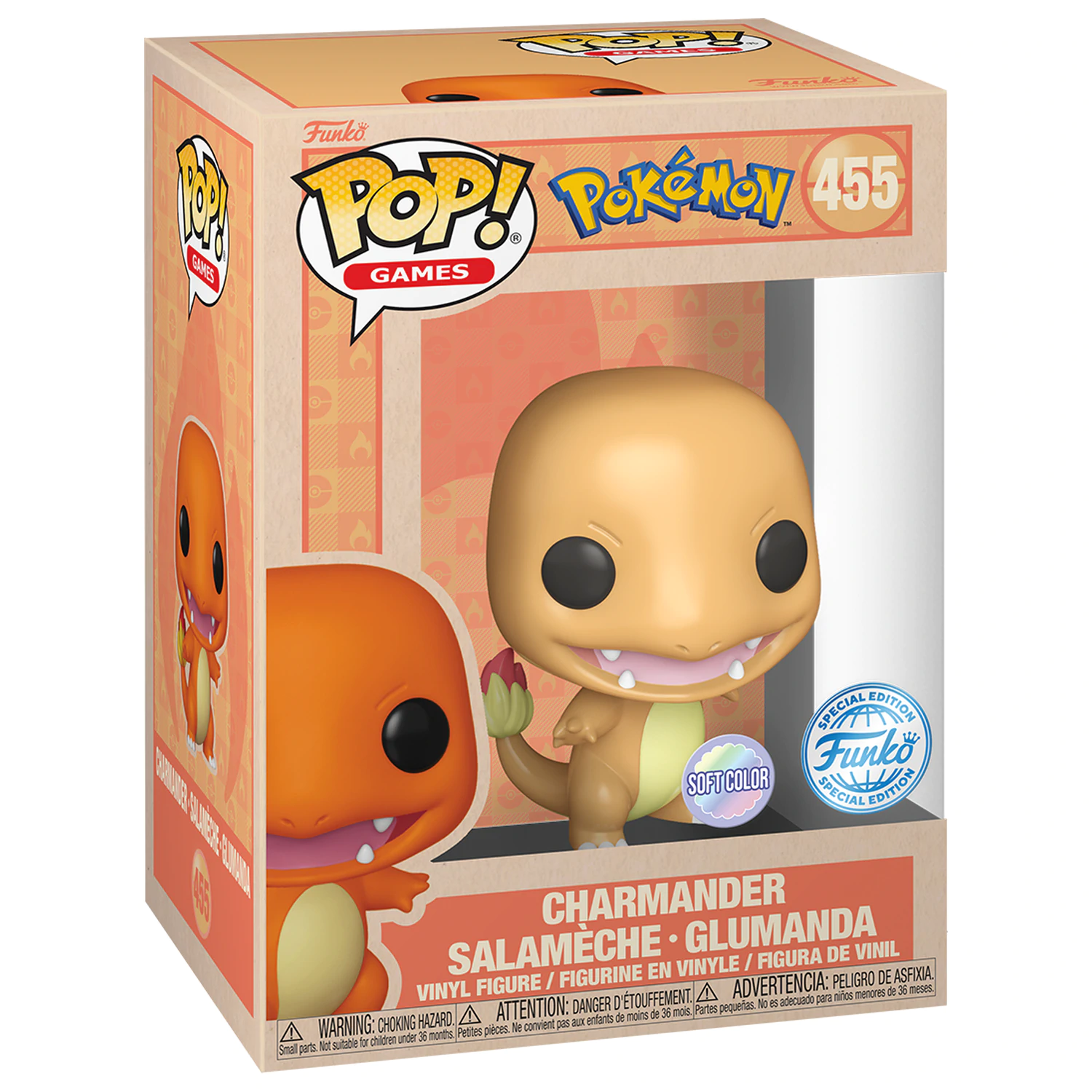 Pokemon Funko POP! Animation Vinyl Figura Charmander (SftClr) Exclusiv Versiune 9 cm poza produsului