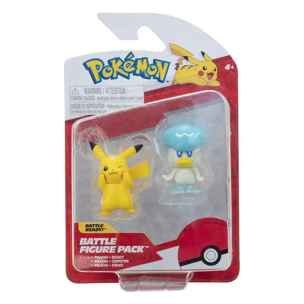 Pokémon Gen IX Figurina de lupta Pachet Mini Figurina pachet de 2 Pikachu & Quaxly 5 cm poza produsului