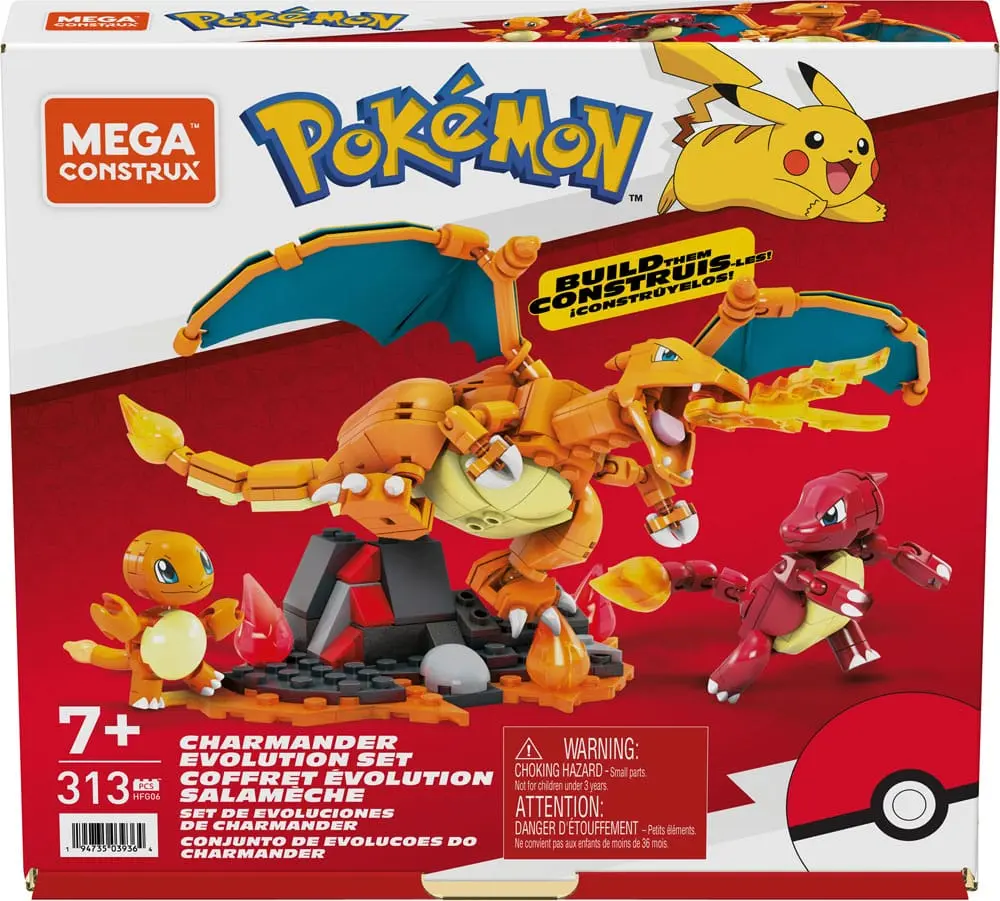 Pokémon Mega Construx Set de construcție Set Evoluție Charmander poza produsului