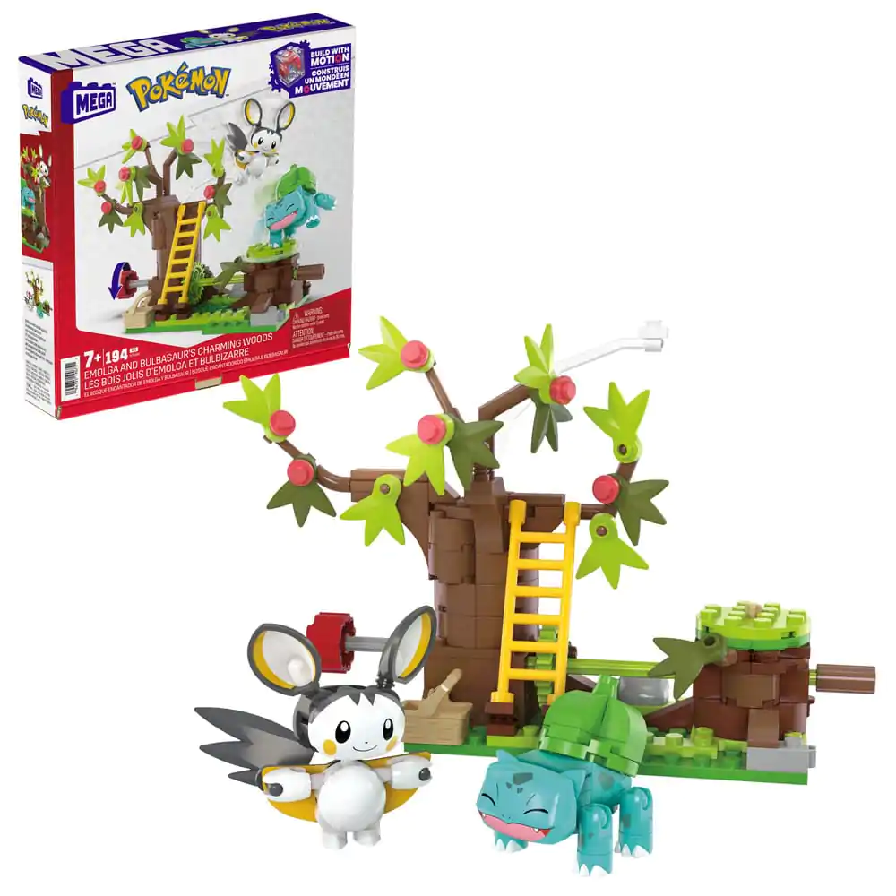 Set de construcție MEGA Pokémon Emolga și Pădurea Fermecătoare a lui Bulbasaur poza produsului