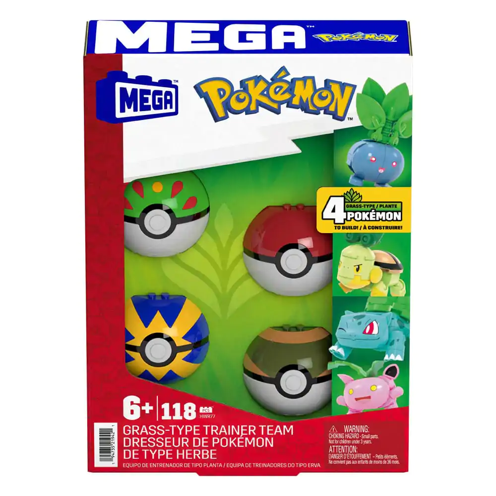 Set de construcție MEGA Pokémon Kit jucărie de construit echipă antrenor tip Iarbă poza produsului