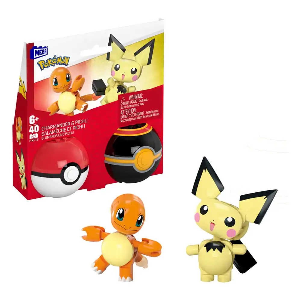 Set de construcție MEGA Pokémon Colecția Poké Ball: Charmander & Pichu poza produsului