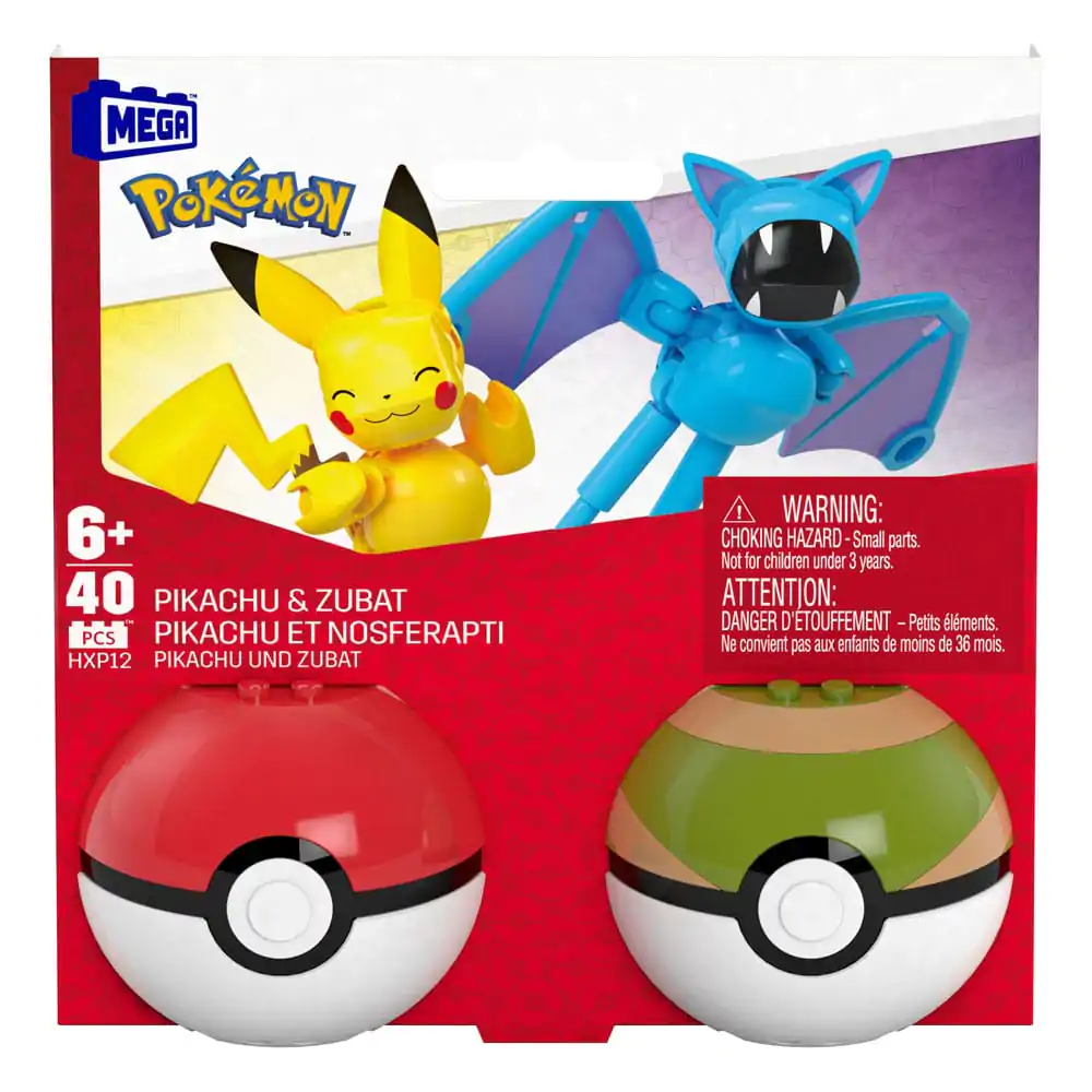 Set de construcție MEGA Pokémon Colecție Poké Ball: Pikachu & Zubat poza produsului