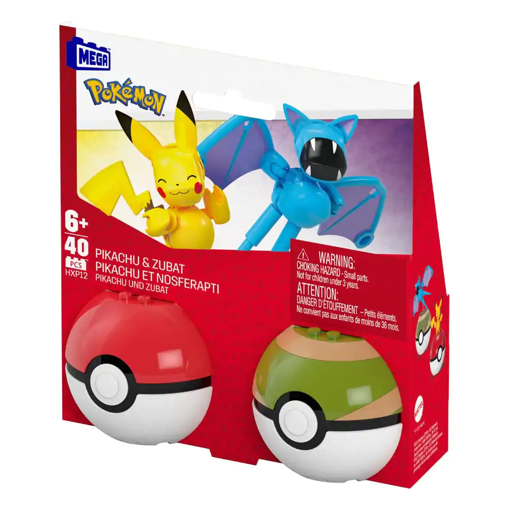 Set de construcție MEGA Pokémon Colecție Poké Ball: Pikachu & Zubat poza produsului