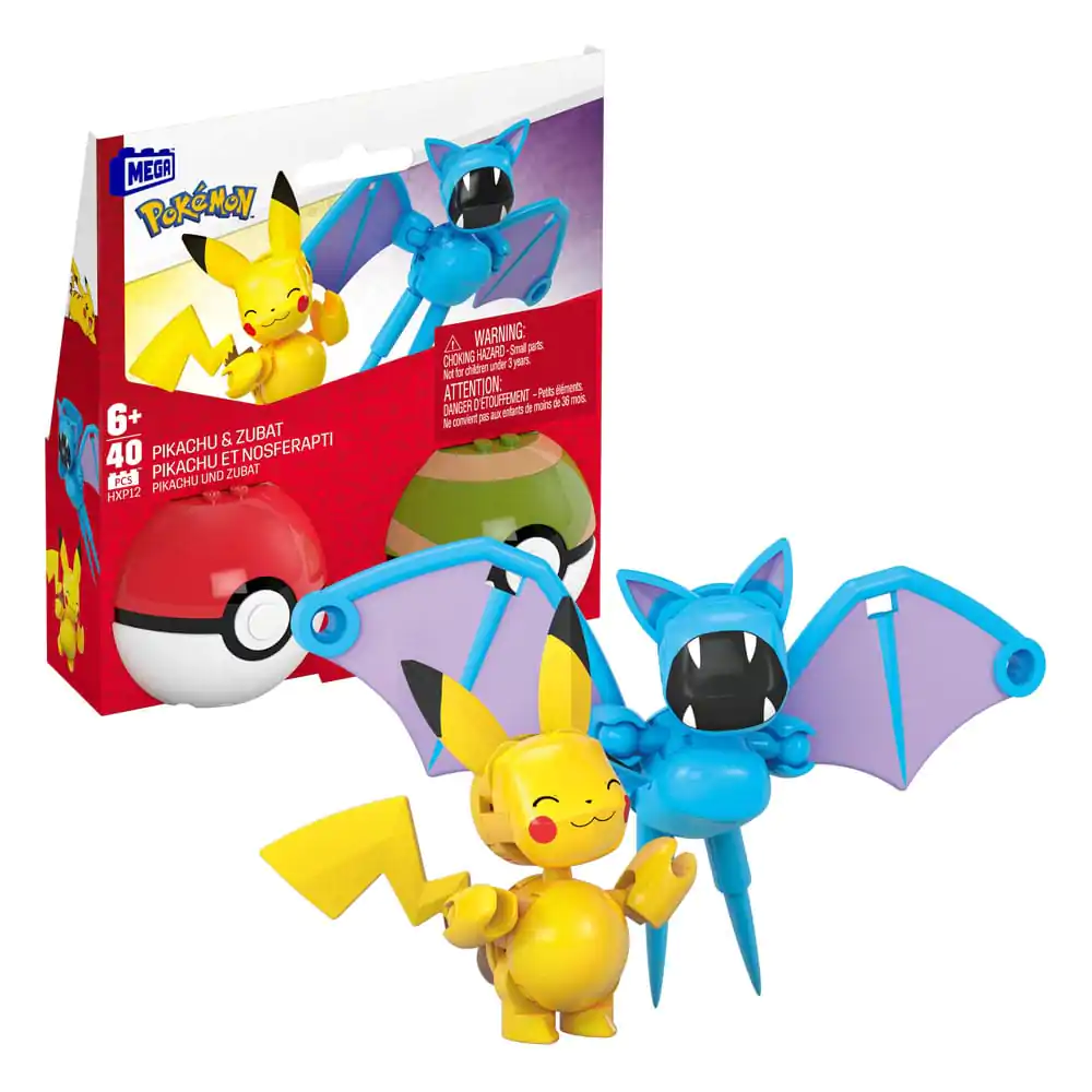 Set de construcție MEGA Pokémon Colecție Poké Ball: Pikachu & Zubat poza produsului