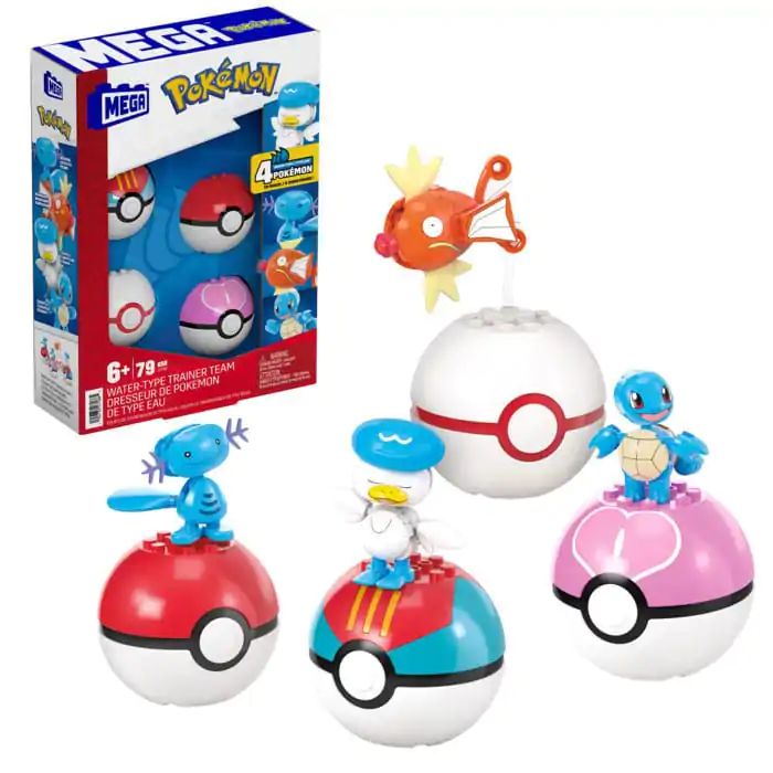 Pokémon Set de construcție MEGA Kit jucărie pentru antrenor de tip apă pentru construit echipa poza produsului