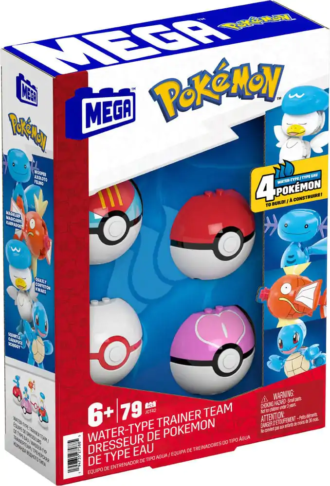 Pokémon Set de construcție MEGA Kit jucărie pentru antrenor de tip apă pentru construit echipa poza produsului