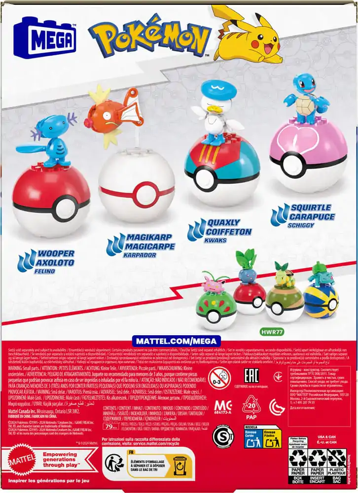 Pokémon Set de construcție MEGA Kit jucărie pentru antrenor de tip apă pentru construit echipa poza produsului