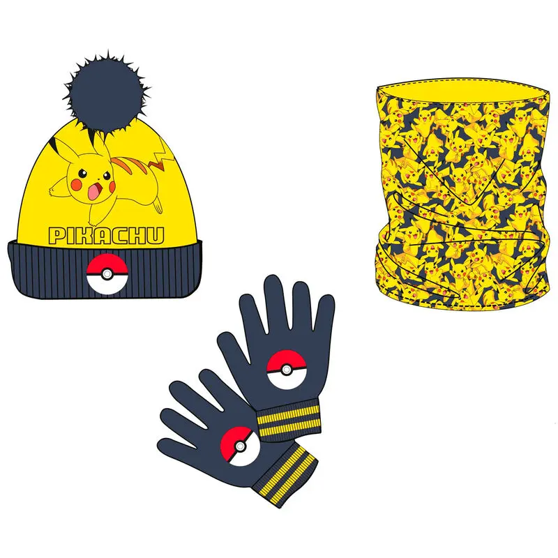 Pokemon Pikachu snood, set căciulă și mănuși poza produsului