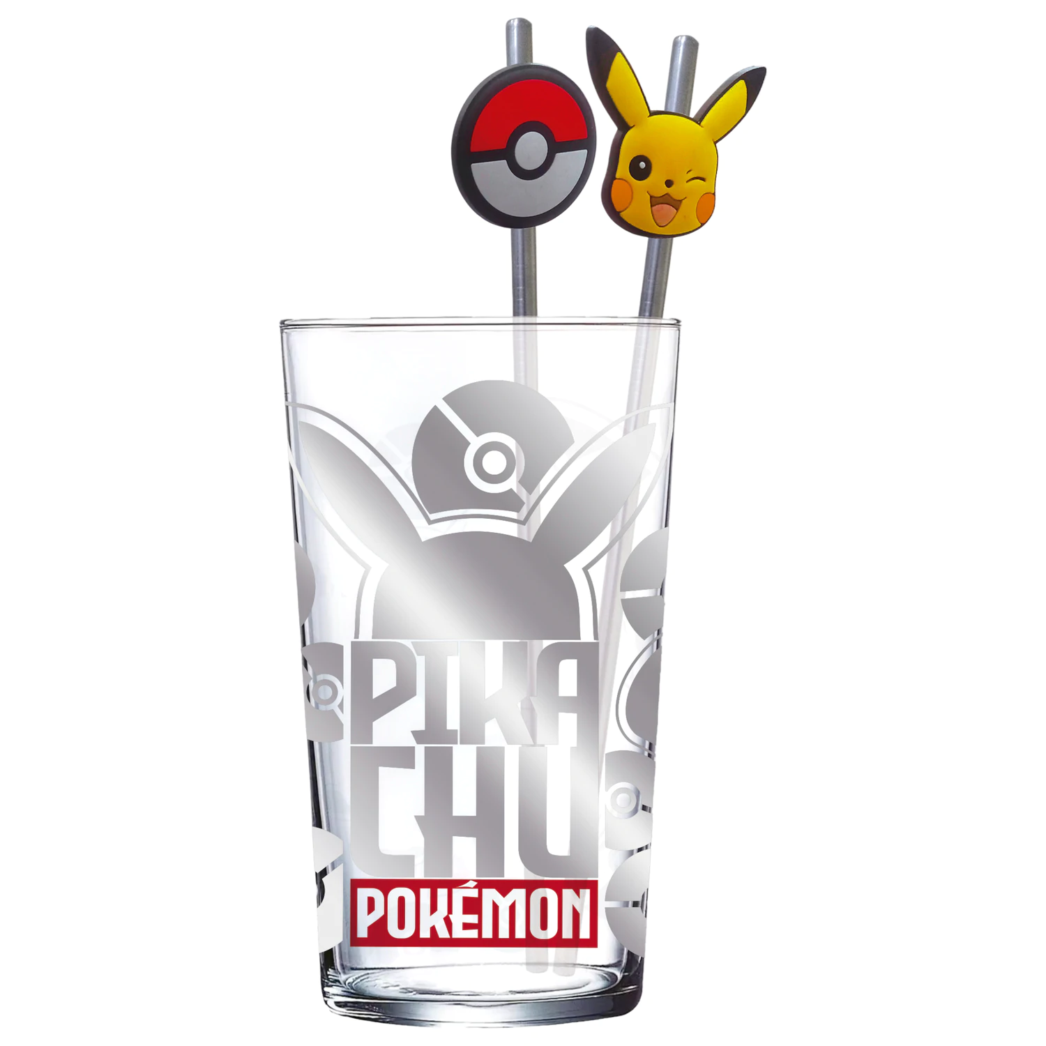 Pokémon Pikachu Glass Tumbler cu Paie poza produsului