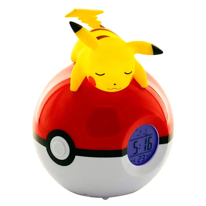 Ceas deșteptător Pokémon Pokeball cu Lumină Pikachu 18 cm poza produsului