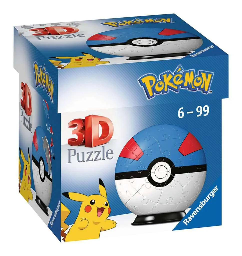 Pokémon 3D Puzzle Pokéballs: Great Ball (55 piese) poza produsului