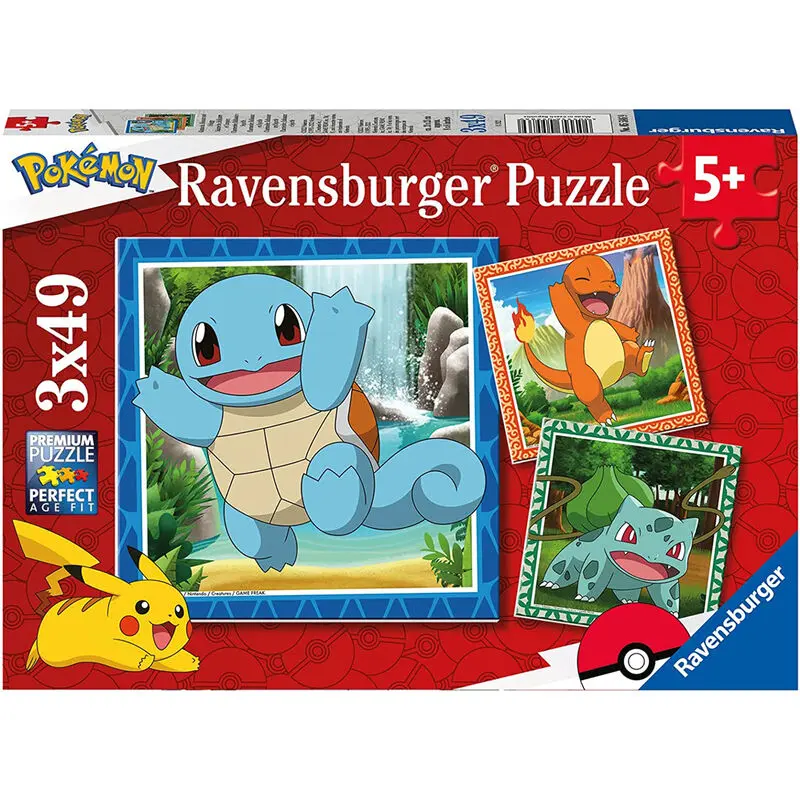 Pokemon puzzle 3x49 de piese poza produsului