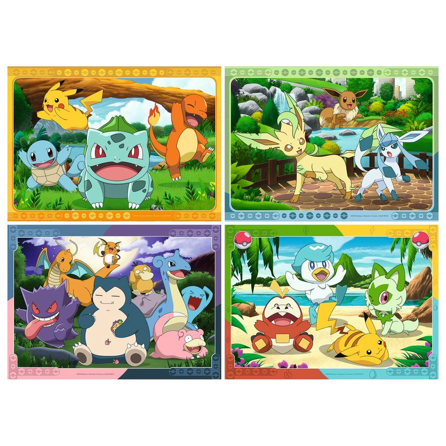 Pokemon puzzle 4x100 piese poza produsului
