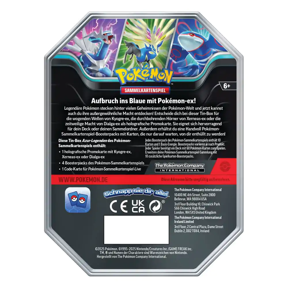 Pokémon TCG Tin Cutie Metalică 120 Kyogre 2025 *German Version* poza produsului