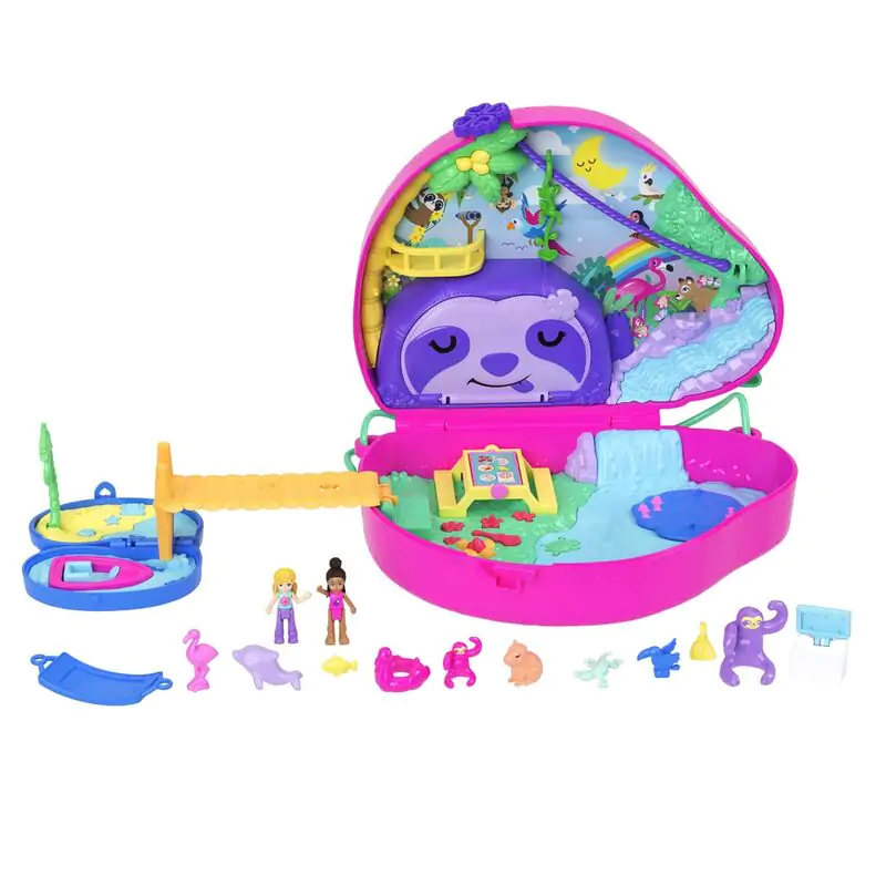 Polly Pocket Family of Sloths 2 in 1 cufar playset poza produsului