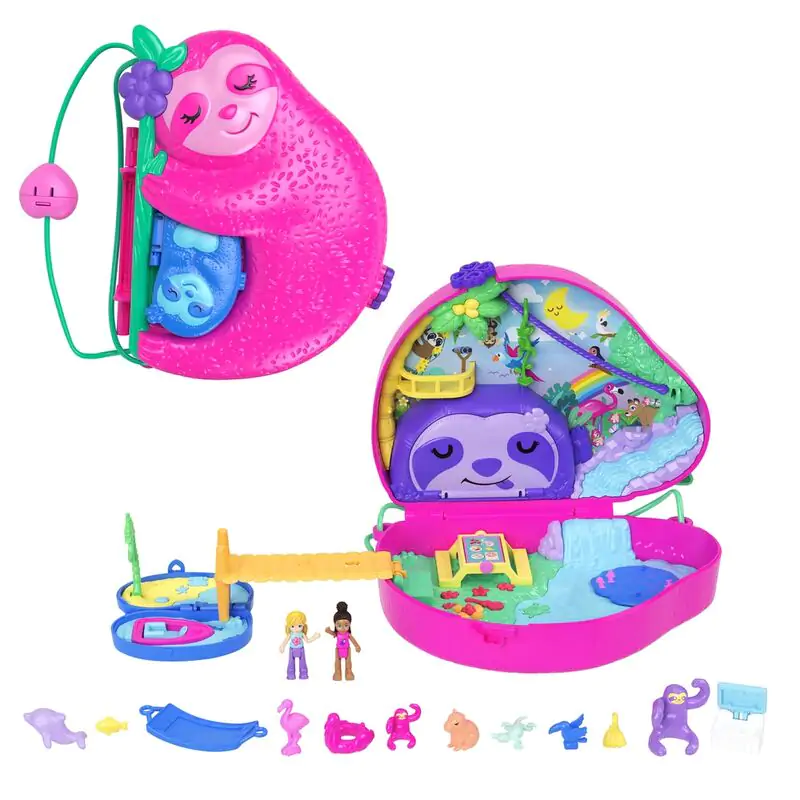 Polly Pocket Family of Sloths 2 in 1 cufar playset poza produsului