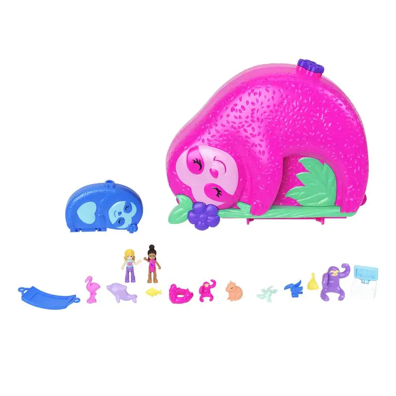 Polly Pocket Family of Sloths 2 in 1 cufar playset poza produsului