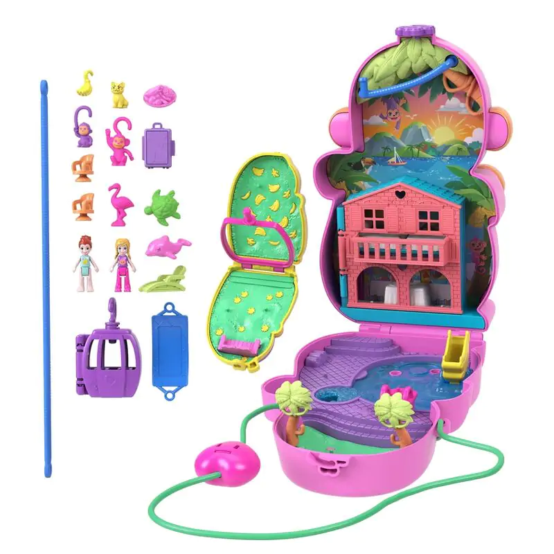 Polly Pocket Mama monkey and baby bag playset poza produsului