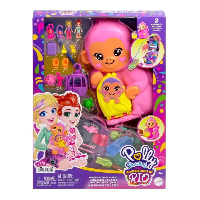 Polly Pocket Mama monkey and baby bag playset poza produsului