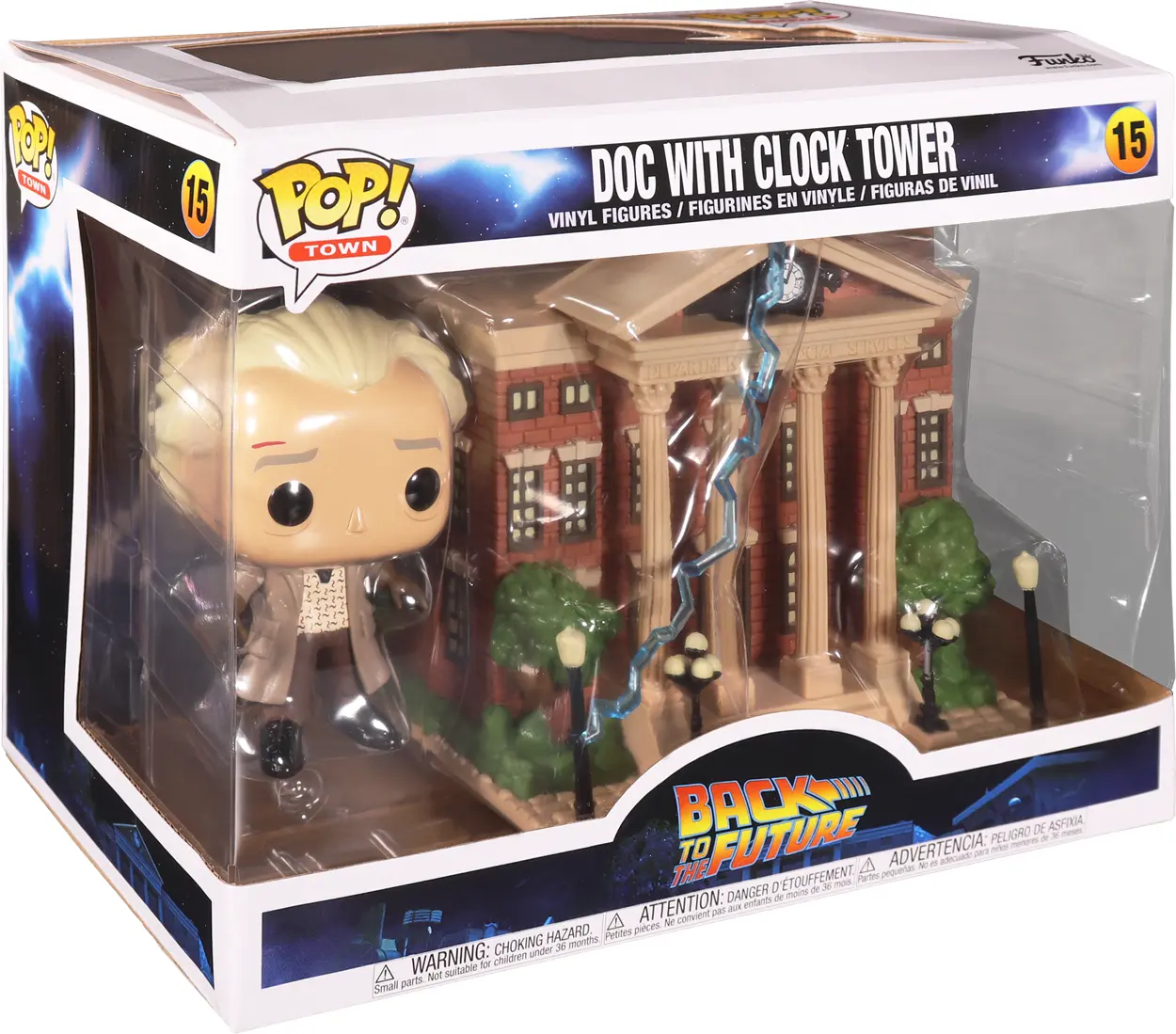 Back to the Future POP! Town Figurina de Vinil Doc cu Turnul cu Ceas 9 cm poza produsului