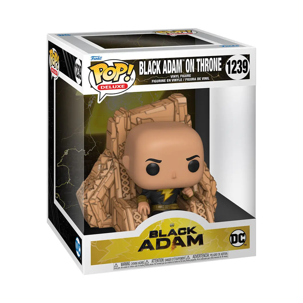 Black Adam POP! Figurina Deluxe de Vinil Black Adam pe Tron 9 cm poza produsului