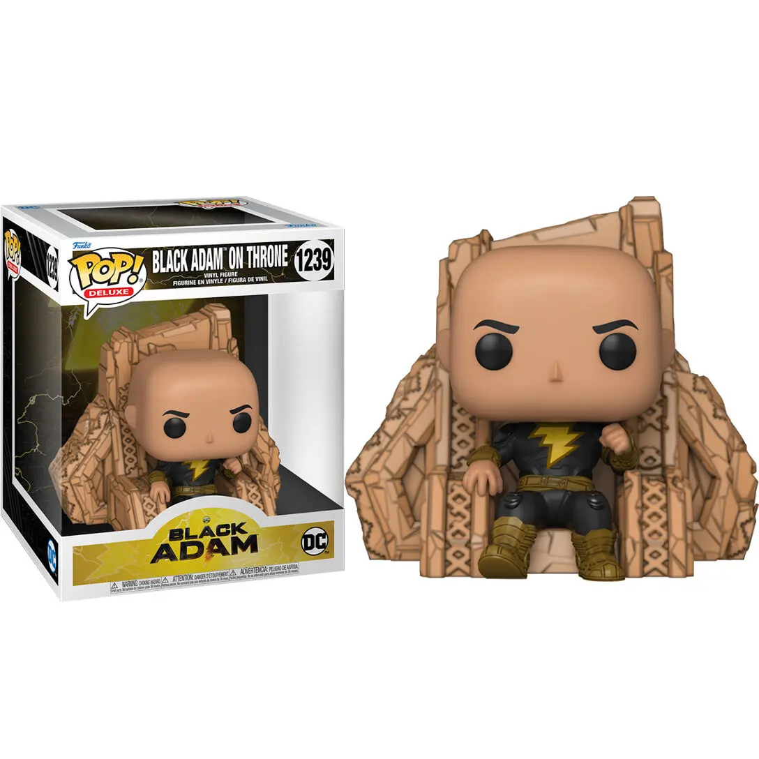 Black Adam POP! Figurina Deluxe de Vinil Black Adam pe Tron 9 cm poza produsului