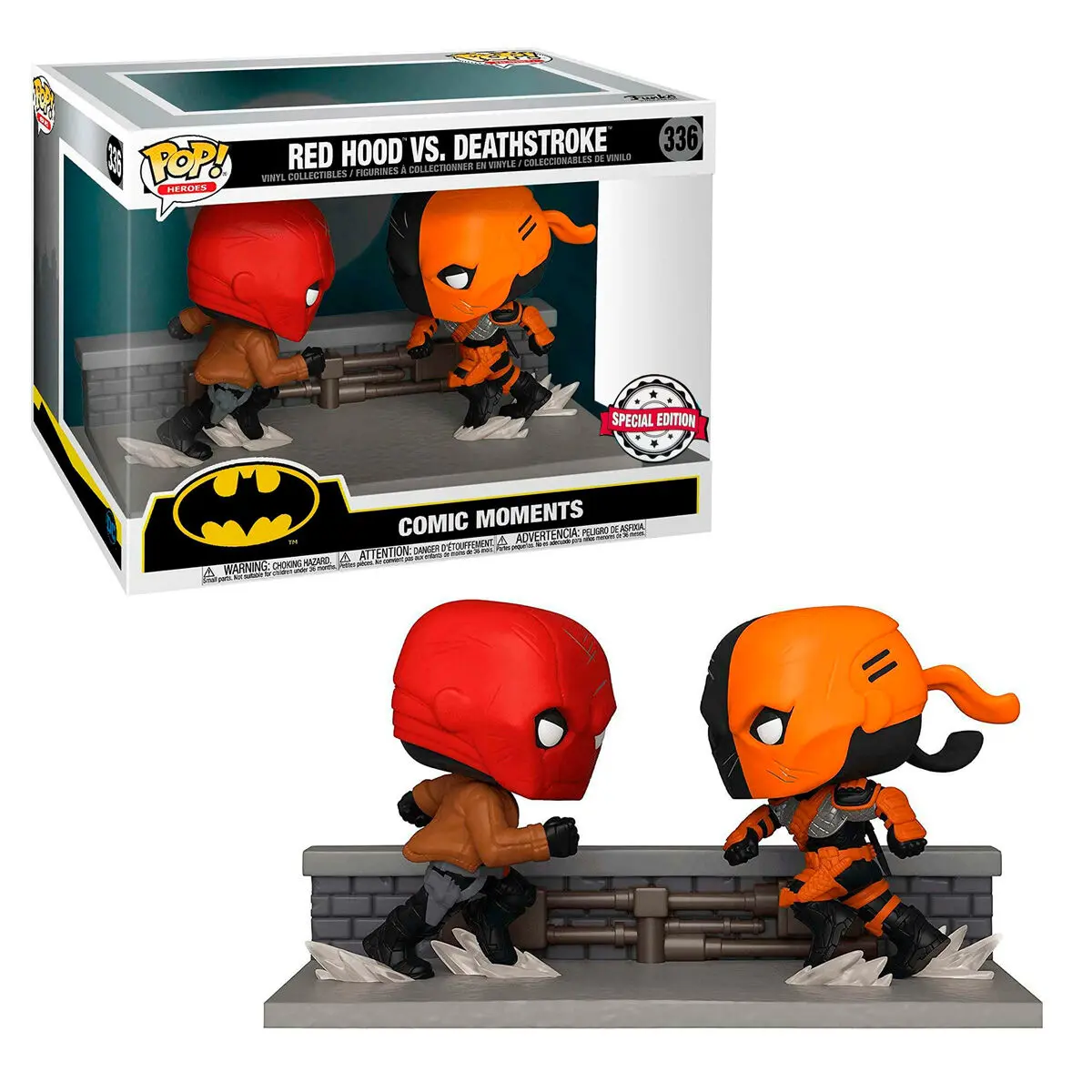 DC Comics POP Momente Benzi Desenate! Figurine Vinil Set de 2 Red Hood Vs Deathstroke 9 cm poza produsului
