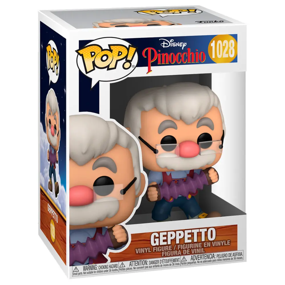 Pinocchio 80th Anniversary POP! Disney Figurina Vinyl Geppetto cu Acordeon 9 cm poza produsului