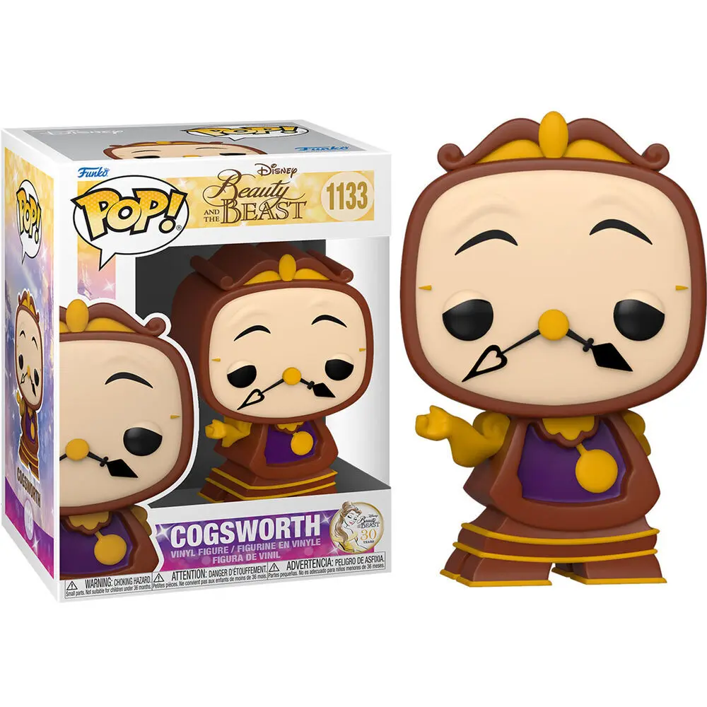 Beauty and the Beast POP! Movies Figurina Vinyl Cogsworth 9 cm poza produsului