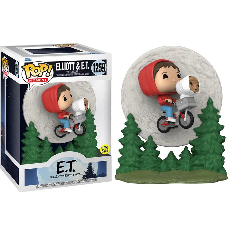 E.T. the Extra-Terrestrial POP! Moment Figurina Vinyl Elliot și ET Zburând (GITD) 9 cm poza produsului