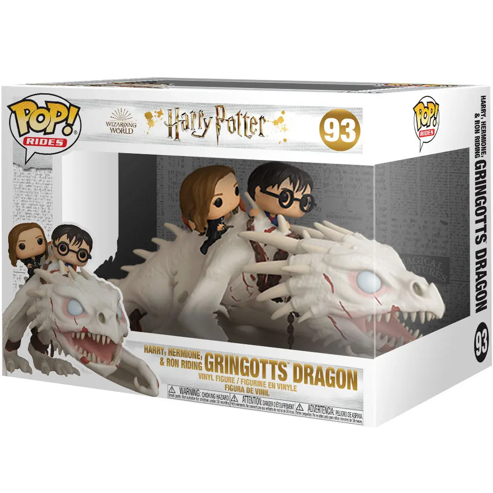 Funko POP! Rides Figurina Vinyl Harry Potter Dragonul Gringotts, Harry, Ron și Hermione poza produsului
