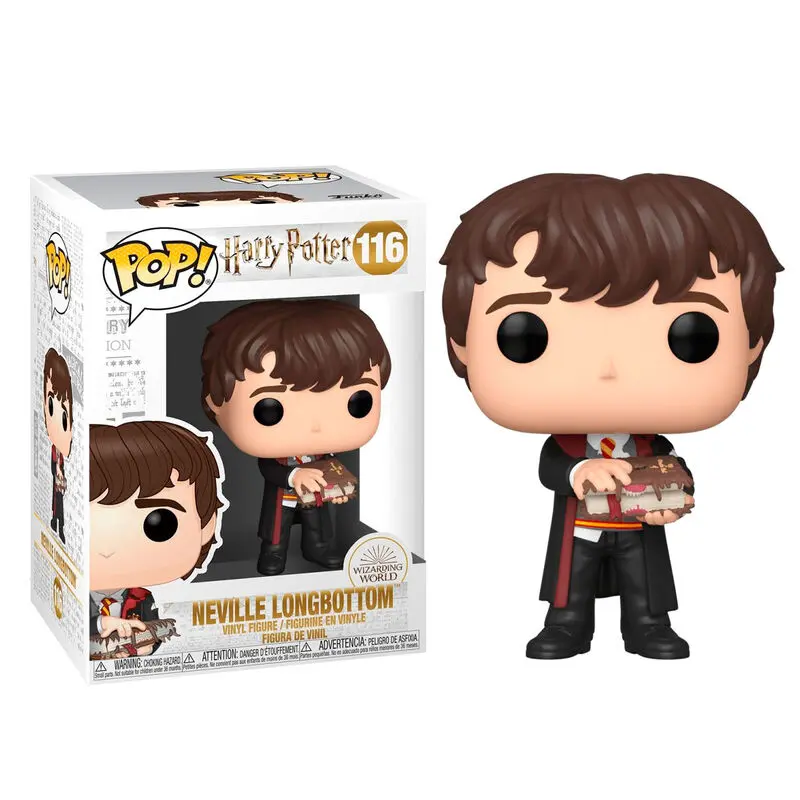 Harry Potter POP! Movies Figurina Vinyl Neville cu Monster Book 9 cm poza produsului