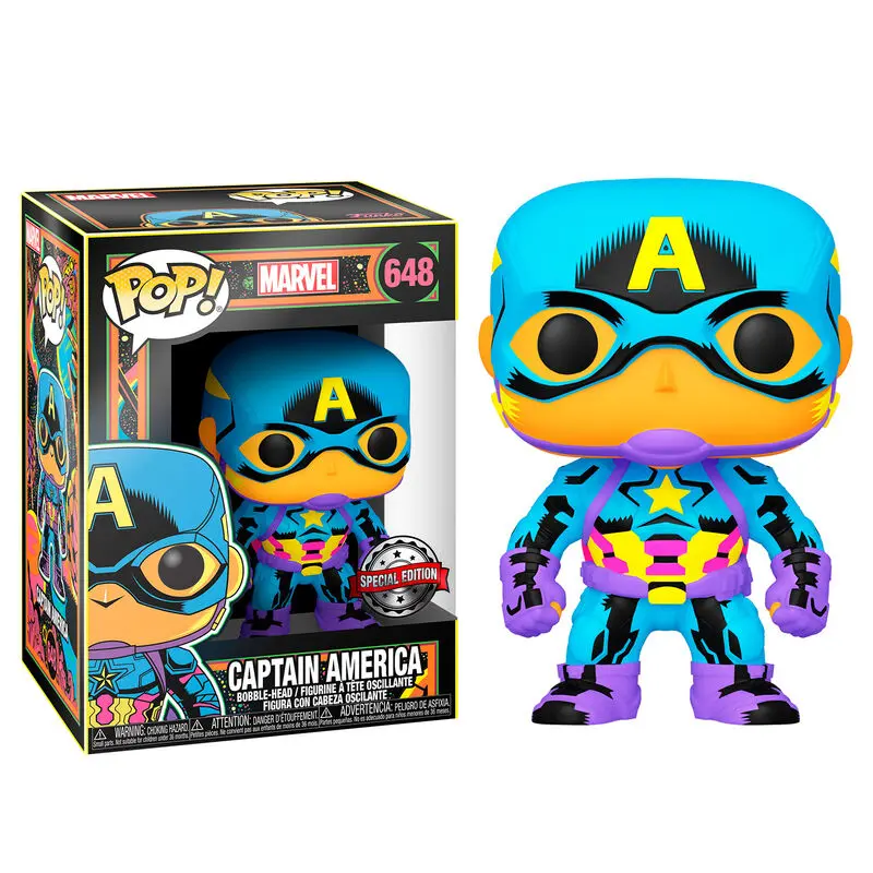 Marvel POP! Marvel Black Light Figurina Vinil Căpitanul America 9 cm poza produsului