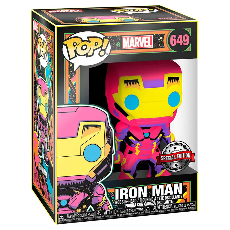 Marvel POP! Marvel Black Light Figurina de Vinil Iron Man 9 cm poza produsului